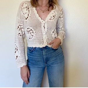 Vintage crochet long sleeve
